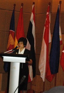 DSWD Undersecretary Alicia R. Bala during the ASEAN Seminar Workshop on Early Childhood Care and Development held in Manila on July 10, 2012