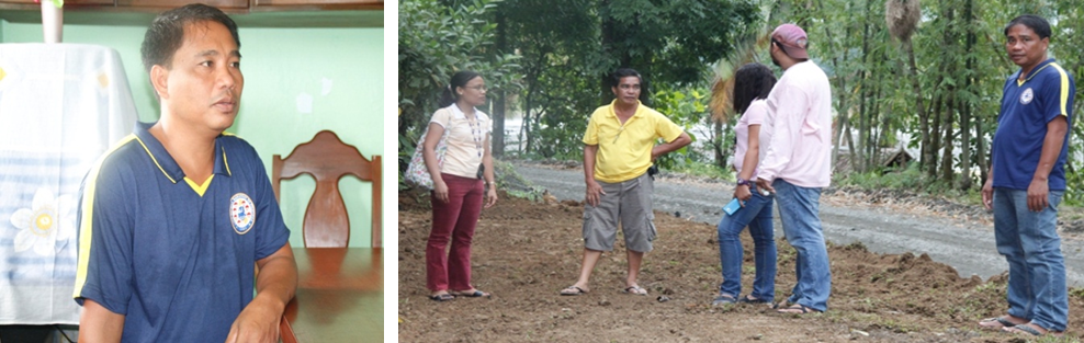 Barangay Captain Ariel Ilaran (left), Barangay Captain Ariel Ilaran (r) with members of area coordinating team and the project contractor (right)