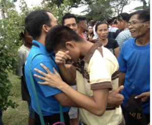 A 17 year-old boy, who was among the 88 hostages rescued from captivity, was very emotional from being reunited with his loved ones. A 17 year-old boy, who was among the 88 hostages rescued from captivity, was very emotional from being reunited with his loved ones.