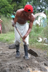 Floro Elacion, Sr. , 32 years old,  despite his disability, still renders community work.