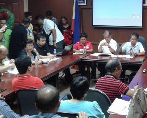 (From left to right) Sec. Soliman, Gov. Javier, Sec. Roxas, and Sec. Gazmin (not in photo) meet with Antique officials.