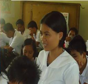 Hyacinth actively particpates in class at Sugpon National High School.