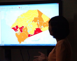 KALAHI-CIDSS Specialist Pamela Clavio discusses the geo-tagging feature of Project Information Management System