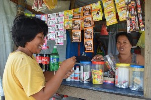 Vilma tends her sari-sari store