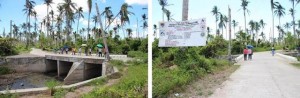 (Left) The box culvert serves as a bridge for development and bayanihan in Barangay Cabadsan in Alangalang, Leyte. (Right) The construction of the box culvert truly connected the gap between those living in the proper and the sitios in Barangay Cabadsan in Alangalang, Leyte.
