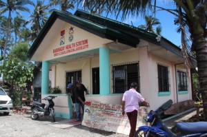 Residents of Brgy. Casulongan, Javier Leyte checks on their sub-project for rehabilitation.
