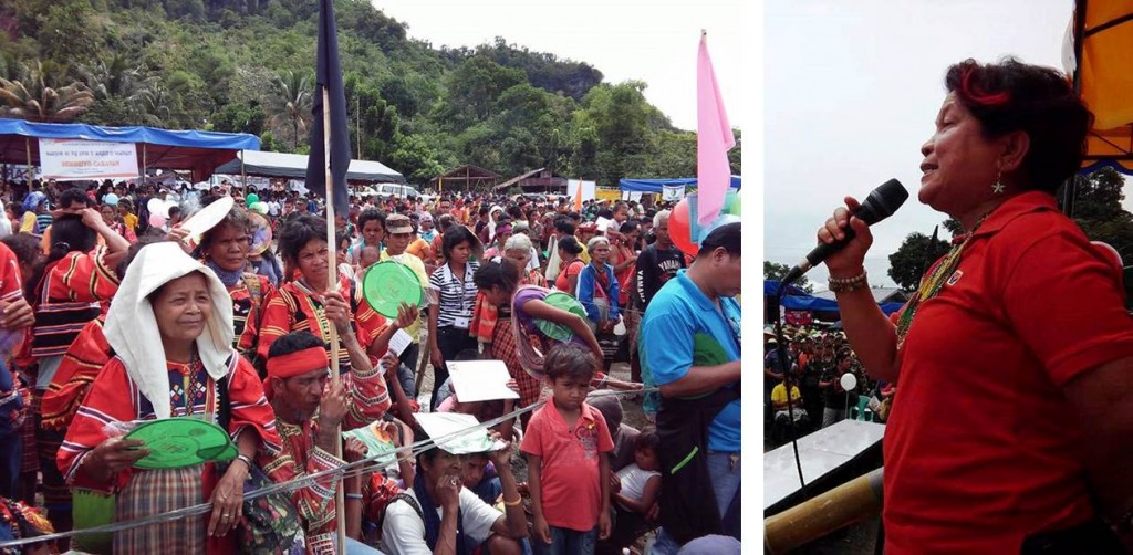 Ata-Manobos listen to DSWD Sec. Soliman during the service caravan in Talaingod, Davao Del Norte.