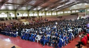 DSWD Sustainable Livelihood Program (SLP) beneficiaries wait for their turn to go up the stage and accept their National Certificate (NC) II on Shielded Metal Arc Welding (SMAW), a technical vocational skills training course sponsored by the DSWD through its SLP in partnership with Cagayan de Oro-based Immanuel Global College de Philippines, Inc.