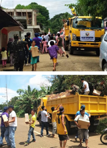 Residents stranded inside Marawi City receives the family food packs augmented by the Department of Social Welfare and Development (DSWD) to DSWD-Autonomous Region of Muslim Mindanao (ARMM). The relief assistance was distributed on Wednesday by the Provincial Social Welfare and Development Office of Lanao Del Sur with the help of the Armed Forces of the Philippines (AFP). Photos by Maharlanny Macalangcom Alonto.