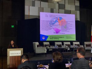 Asec. Badoy delivers her message during the Dialogue stressing the need to come up with measures to curb online sexual exploitation of children