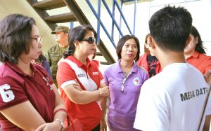 Department of Social Welfare and Development Secretary Virginia N. Orogo interviews a child in conflict with the law who is undergoing treatment in the Mega Drug Abuse Treatment Rehabilitation Center (DATRC) in Fort Magsaysay, Nueva Ecija during her visit in the facility on September 22.