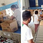 Volunteers help repack relief goods at DSWD National Resource Operations Center in Chapel Road, Pasay City using the Department’s mechanized production system. The relief goods will be delivered to areas severely affected by ‘Ulysses’.