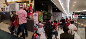 A DSWD personnel volunteers to get inoculated of COVID-19 vaccine during the ceremonial vaccination of essential workers and economic frontliners listed under the A4 category at the SM Mall of Asia in Pasay City on June 7. (photos from DSWD-NRLMB)