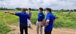 Secretary Rolando Bautista (middle), together with Field Office IV-A Regional Director Marcelo Nicomedes Castillo (right), inspects the site for the soon-to-rise DSWD regional warehouse in Ibaan, Batangas