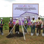 Officials of the Department of Social Welfare and Development Field Office VII and local government officials of Medellin, Cebu at the groundbreaking ceremony of the municipal isolation facility in Brgy. Panugnawan.
