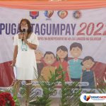 Rose Clave, sharing the story of success of her family during the ceremonial graduation of the Pantawid Pamilyang Pilipino Program (4Ps) beneficiaries in Caloocan.