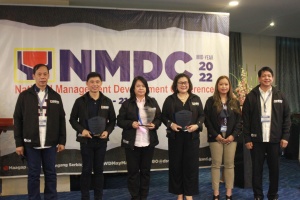 From left to right - DSWD Undersecretary Danilo G. Pamonag; World Vision National Director Rommel V. Fuerte; Former Dean of UP NCPAG Dr. Maria Fe V. Mendoza; Leonard Chesire Disability Philippines Foundation Incorporated Executive Director Hazel Joy D. Borja; Director Jam Karess Z. Banzon; and Secretary Rolando Joselito D. Bautista.