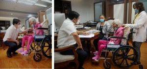 DSWD Secretary Erwin T. Tulfo interacts with centenarian, Estelita Tagabi Alliones, who met the Secretary on July 13 at the Central Office in Quezon City.
