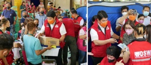 DSWD Secretary Erwin Tulfo leads the distribution of financial assistance, family food packs, and other relief items to the victims of the fire incident in Pasay City.