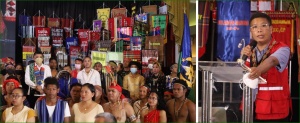 DSWD Undersecretary Allan Tanjusay (in red vest) welcomes the representatives of the 101 Indigenous Cultural Communities during the National Indigenous Peoples Summit 2022 held at the AFP Camp Aguinaldo, Quezon City on November 16.