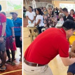Department of Social Welfare and Development Secretary Rex Gatchalian leads the distribution of Emergency Shelter Assistance to the families affected by Typhoon Odette during the ceremonial payout of assistance in the Municipality of General Luna, Surigao Del Norte, on Wednesday, February 8, 2023.