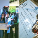 Ronel Desales and his mother, Casilda, during the college graduation ceremony at the Colegio de la Purisma Concepcion in Roxas City. Ronel graduated magna cum laude and received two awards for academic excellence.