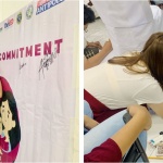 Students, educators, and teenage mothers from Antipolo City, Rizal sign the pledge of commitment and create advocacy materials for Project ProtecTEEN as part of its Advocacy Forum and strengthening of Referral Networks through Coffee Table Discussion conducted by the Department of Social Welfare and Development on Tuesday (July 11) in Antipolo City.