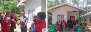DSWD Undersecretary for Inclusive-Sustainable Peace and Special Concerns Cluster Alan Tanjusay visits the beneficiaries in their newly turned-over shelter units.
