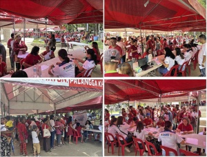 More than 1,800 residents of the provinces of Masbate and Camarines Sur who were affected by typhoons 'Egay' and 'Falcon' receive cash aid from the Department of Social Welfare and Development 's (DSWD) Bicol Regional Office during the payout activity held on August 24 to 25.