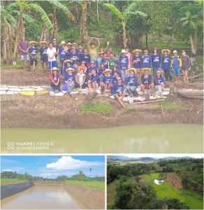 Villagers from the towns of Sebaste, Barbaza, and Sibalom in Antique province work together to build the small farm reservoirs which will give them a sustainable source of water amid the El Nino phenomenon.