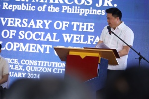 Department of Social Welfare and Development (DSWD) Secretary Rex Gatchalian outlines the major accomplishments of the Department in 2023 during its 73rd Founding Anniversary celebration on Friday (January 12) at the Central Office in Quezon City.
