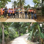 Lina Berongoy joins other community members of Sitio Mahayag in Barangay Luan, Candijay, Bohol during the turnover ceremony of the newly-concreted access road under the Department of Social Welfare and Development's Kapit-Bisig Laban sa Kahirapan-Comprehensive and Integrated Delivery of Social Services (Kalahi-CIDSS) program.