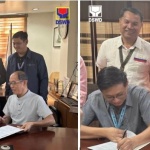 DSWD Chief Information Officer (CIO) Asst. Secretary Julius Gorospe, Field Office (FO) CALABARZON Regional Director Barry Chua and FO 10- Northern Mindanao Regional Director Ramel Gamen sign an agreement allowing the FO-4-A to use and adopt the suite of Information and Communications Technology (ICT) systems developed by the Northern Mindanao Field Office in their digital framework and processes. This partnership is set to boost the digital systems and operations of the two DSWD Field Offices through sharing of resources and best practices.